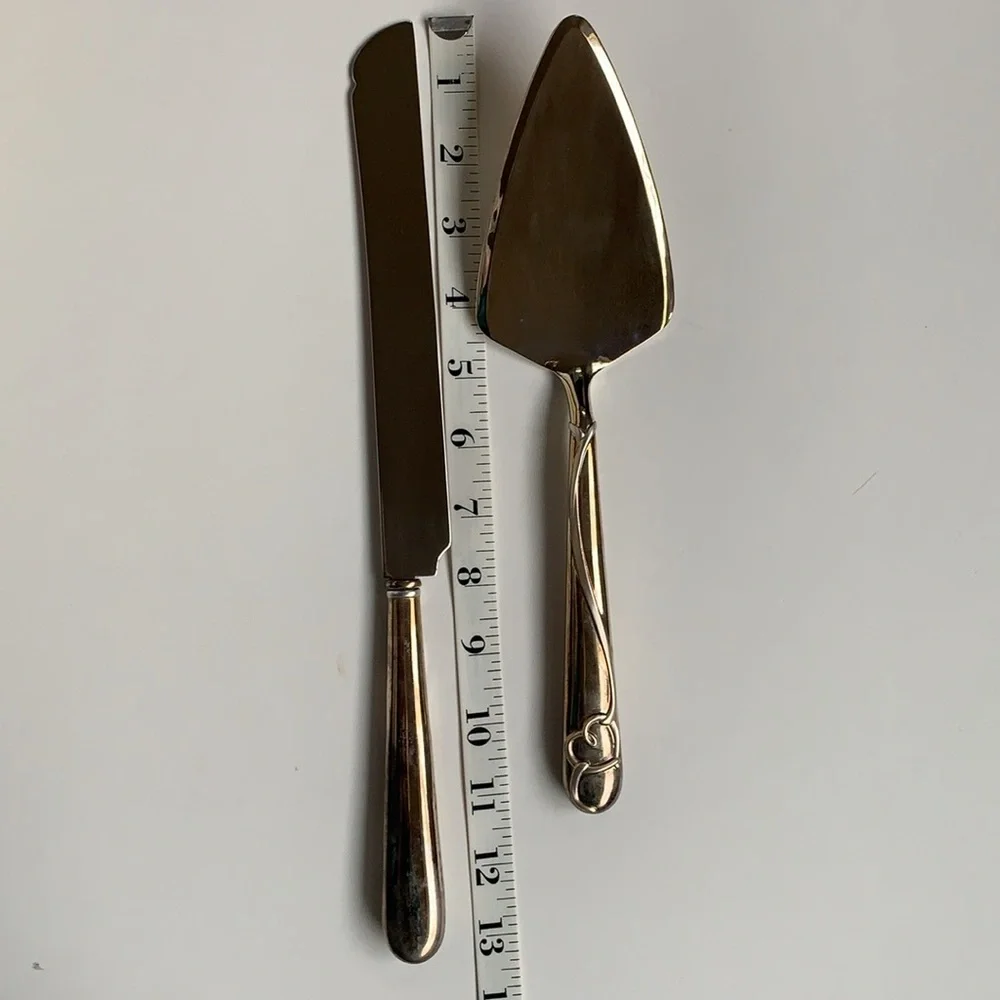 LENOX Like New Forevermore Heart 2 Piece Dessert Set Knife & Cake Serving